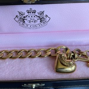 Juicy Couture puff crown gold chain bracelet